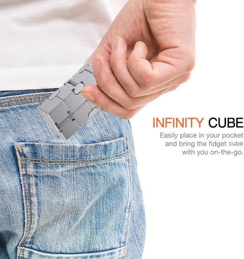 Fidget Cube New Version - Metal Infinity Cube Prime for Stress Relief, Durable Sensory Gifts for Adults and Kids