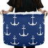 visesunny Classic Anchor Dark Blue Collapsible Basket Storage Bin with Durable Cotton Handles, Home Organizer for