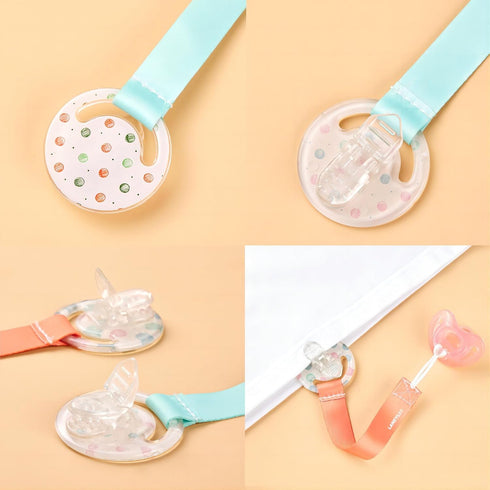 DOT1 Pacifier Clip, Neutral Baby Paci Clip for Boys and Girls, DIY Pacifier Clip Supplies, Suitable for Attaching