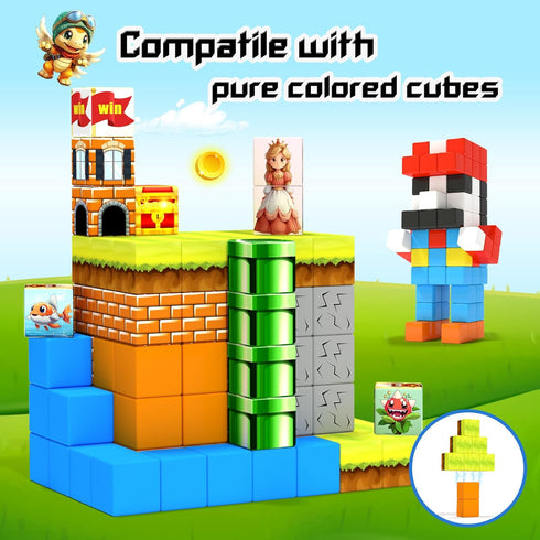 Magnetic Blocks Building Toys - Creative Montessori Sensory Toys for Boys & Girls Ages 3-8, Fun Gift
