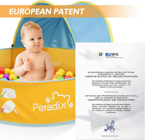 Peradix Paddling Pool for Kids & Pets, 3 in 1 Pop Up Wading Pool Tent with Basketball Hoop