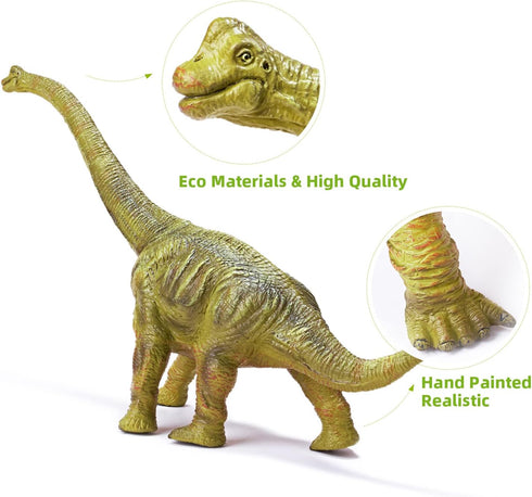 RECUR 13" Brachiosaurus Dinosaur Toy - Jurassic Figure for Kids, Safe Odorless Hand-Painted Collectors Gift