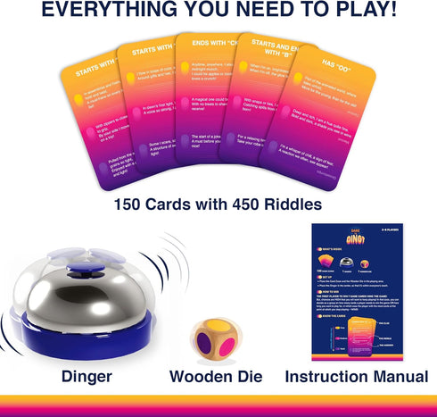 10, 11, 12 3-8 Gouda Games Dare to Ding - Game of Riddles & Reflexes, Fast-paced Card Game, Test Your Wits
