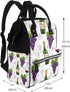 Qewfoju Backpack Backpack Wine Bottles And Grapes Print Diaper Bag Large Capacity Diaper Baby Changing Bags