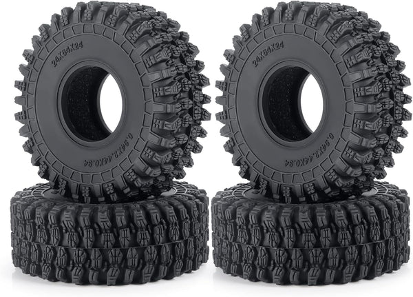 Wheel Tires Crawler Tires for TRX4M / SCX24 Upgrade Parts, 64 * 24mm