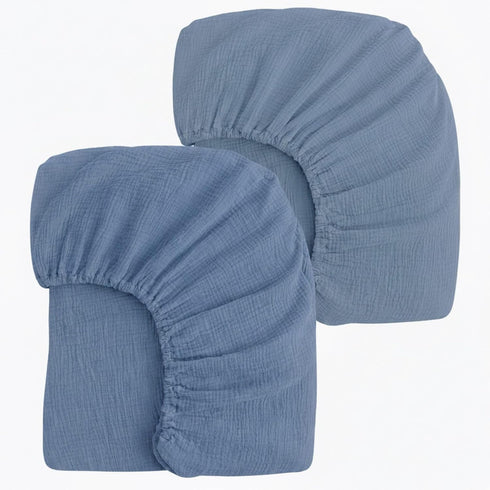 2 Pack Muslin Crib Sheets for Boys & Girl- Neutral Breathable Cotton