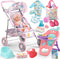 YIYBM Baby Doll Stroller Play Set with 12.5" Baby Doll,Dining Chair, 2