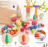 OESSUF Stacking Rocks, 48Pcs Wooden Balancing Stacking Blocks for Toddler Sorting Educational Montessori Game
