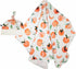 Set Baby Girl Peach Design Swaddle Blanket and Hat with Custom Name Embroidery (Newborn)