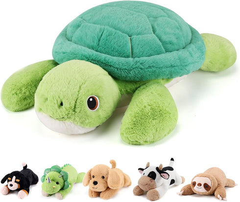 gnomantic Turtle Weighted Stuffed Animals - 22 Inch 4.5 Pounds Weighted Plushies