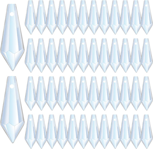 50pcs 38mm H&D Crystal Icicle Pendant Chandelier Prisms Drops Lamp Candle Holders Curtain DIY Parts(Clear)