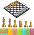 3 in 1 Magnetic Chess Checkers Backgammon Board Game Set with Folding Board Travel Games for Kids and Adults (Chess: Gold & Silver)