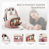 Backpack, Backpack VONAL Diaper Bag Lightweight Baby Diaper Bags, Travel Large Diaper Bag with Changing Station, Pink