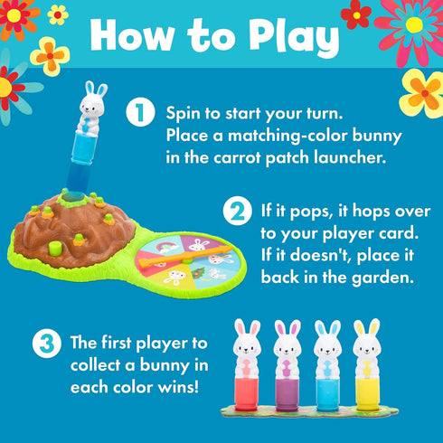 Educational Insights Pop Pop Bunny Hop, Memory & Color Matching Game for 2-4 Players, Gift for Ages 3+