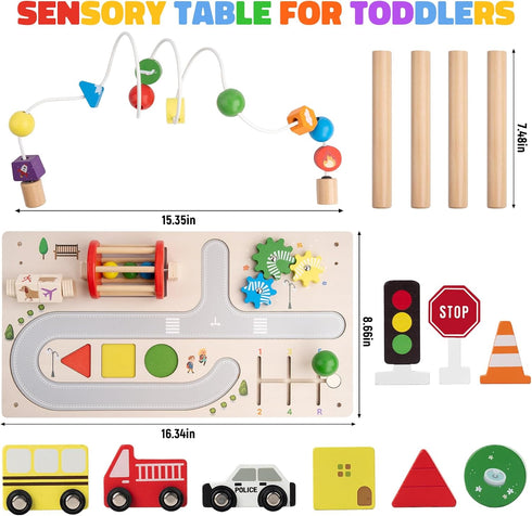 1+ 1-3, 8 1 Activity Table for Year Old, Montessori Wooden Toys for Toddlers in Baby Activity Table, Educational