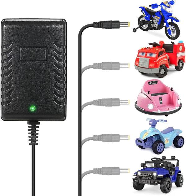 6V Battery Charger for Kids Ride On Toys Car, Charger for Best Choice Products Kidzone Bumper Car Kid Trax Toddler Quad