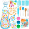 KAEGREEL Kids Baking Chef Set, 26Pcs with Dinosaur Apron & Hat Role
