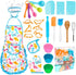 KAEGREEL Kids Baking Chef Set, 26Pcs with Dinosaur Apron & Hat Role