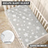 Winpema 28"x52" White Cute Stars Fitted Crib Sheet Stars Baby Crib Sheet Fit Standard Crib and Toddler Mattress,Crib