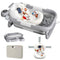 LAUJIA Grey Foldable Baby Bathtub with Cushion & Kneeling Pad, Large Infant Bath