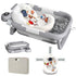 LAUJIA Grey Foldable Baby Bathtub with Cushion & Kneeling Pad, Large Infant Bath