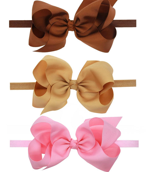 Baby Girls Infant Headbands with Kids Hair Bows (16) (Color D)