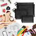 yuntop 6 (A4 2, A5 2, A6 2) PCS Mesh Pouch, Black Nylon Mesh Cosmetic Zipper Bags for Home Office Purse Diaper Bag x x