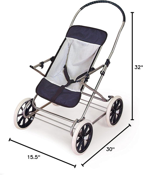 Badger Basket Toy Doll Pram Stroller - 3-in-1 for 22 Inch Dolls