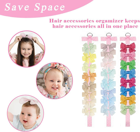 TZHEK 6 PCS Headband Bow Holder for Girls Hair Bows Clips Storage Bow Organizer hanger for Girls Hair Bows accessories