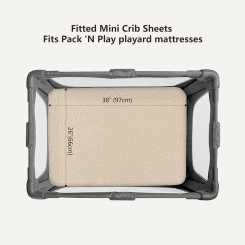 Pack 100% 38"x26" 2 Pack Bearmoss Muslin Mini Crib Sheets for N Play Mattress - Cotton - Soft Breathable Playard Baby