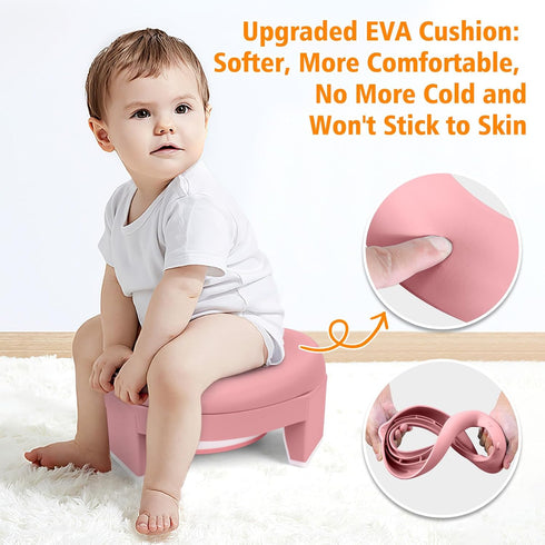 MCGMITT Portable Potty Seat for Kids Travel - Foldable Training Toilet Chair for Toddler Girls with Storage Bags