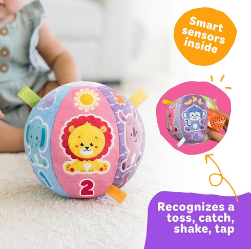 Move2Play, 6, 9, 12, 18+ 1, 2+ Hilariously Interactive Baby Ball with Music & Sound Effects | First Birthday Gift |