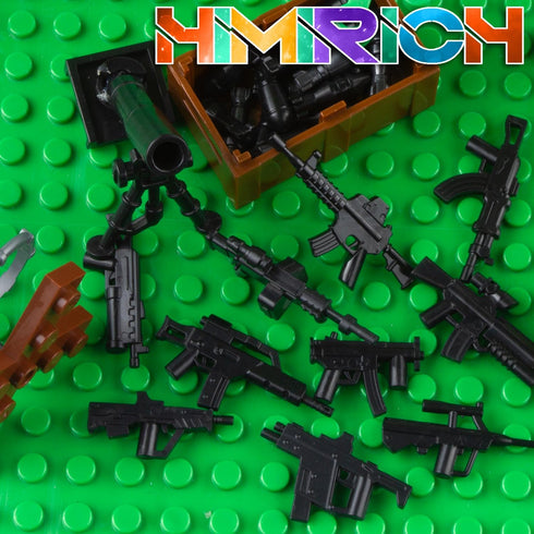 38 Pcs WW2 Military Weapons Pack, Soldier Style Weapon Accessories for Classic Building Blocks, Age 6 to 15