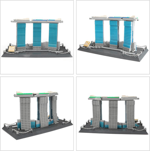 Oichy Building Blocks Set - Marina Bay Sands Architecture Model Kits (881 PCS) for Adults and Kids