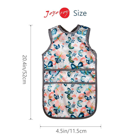 2-4 Joyo roy Mess Proof Baby Bibs for Eating Waterproof Toddler Bibs Years Soft Machine Washable Sleeveless Smock Bib