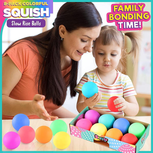 8 Pack, Slow Rising Stress Balls Dough Fidget Toys for Stress Relief, Pull Stretch Squishy Toys for Kids Adults
