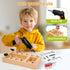 SANANT Set 3 4 5 Montessori Screwdriver Board with Electric Drill, Wooden Montessori Busy Board Toys Screw Driver