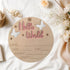 KWHSPKENG 5.9" Baby Announcement Sign, Wooden Hello World Newborn Sign, Baby Name Sign & Birth Announcement Photo Prop