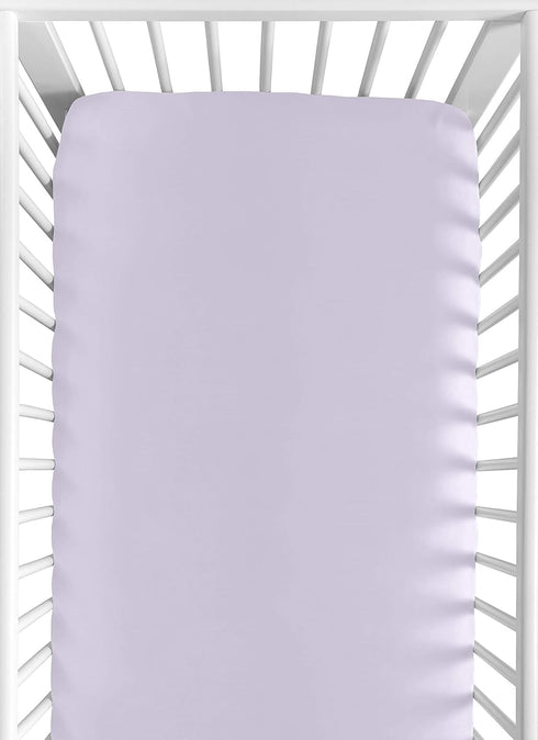 Sweet Jojo Designs Lavender Purple Fitted Crib Sheet - Watercolor Floral Collection