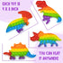 only U Set, Set 4 Pack Dinosaur Pop Fidget Toys Silicone Rainbow Dinosaur Popper Fidget for Children, Sensory Squeeze