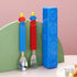 Vita Sharks Set (Set Colorful Bright Cutlery for Snacks, Fork and Spoon for Kids, Stackable Stainless Steel Blockware