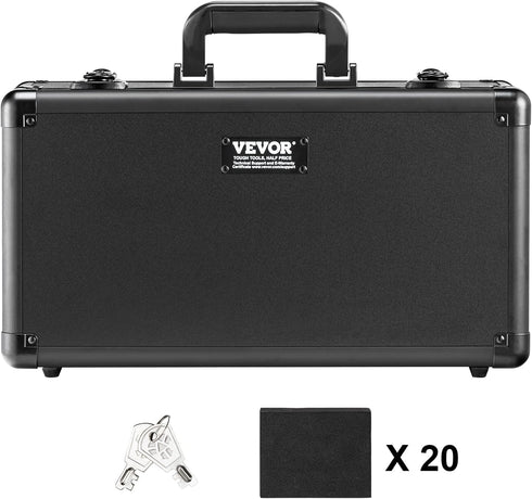 VEVOR 96 PSA Graded Card Storage Box with Key Lock, Foam Dividers for Sports Cards