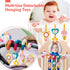 hahaland Car Seat Toys for Babies 0-6 Months Girl - Rattle, Mirror, Crinkle, Squeaky Stroller Toys for Development