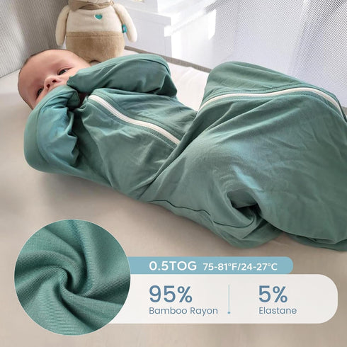 0.5 2-Way ZIGJOY Shark-Fin Transition Swaddle for Newborn - Tog Rayon Made from Bamboo Sleep Sack Baby Swaddle Blanket