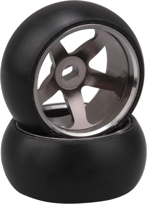 Mxfans RC Car Titanium 5 Spoke Wheel Hub Tire Replacement for WL 1:28 K969 Pack of 4