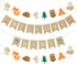 Boao 4 Pieces Baby Shower Decorations - Welcome Baby Woodland Banners Forest Animal Garland
