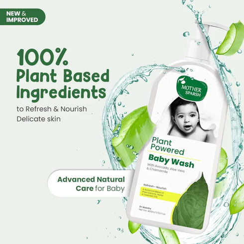 Mother Sparsh 50g (200ml Plant Powered Natural Baby face Cream, + Plant Powered Natural Baby Lotion and Baby Wash Each)