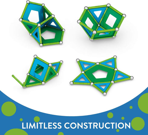 GEOMAG Magnetic Toys | 52 Piece STEM Educational Building Set for Kids | 100% Recycled Plastic | Storage Box | Age 5+