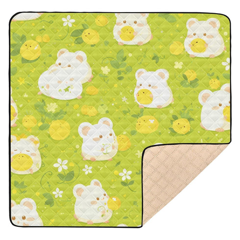 EtherSpher Cartoon Hamster Fluorescent Green Soft Padded Baby Girl Play mat for Indoor
