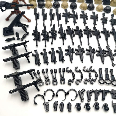 ZHX Weapon Pack Military Weapon Accessories, Army Guns Simulate Battle Building Blocks for Kids